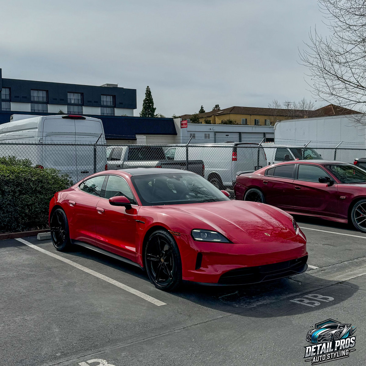 Red roadster at Detail Pros